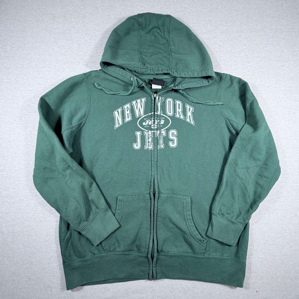 New York Jets Womens 2XL Full Zip Hoodie Green NFL Sweatshirt Football